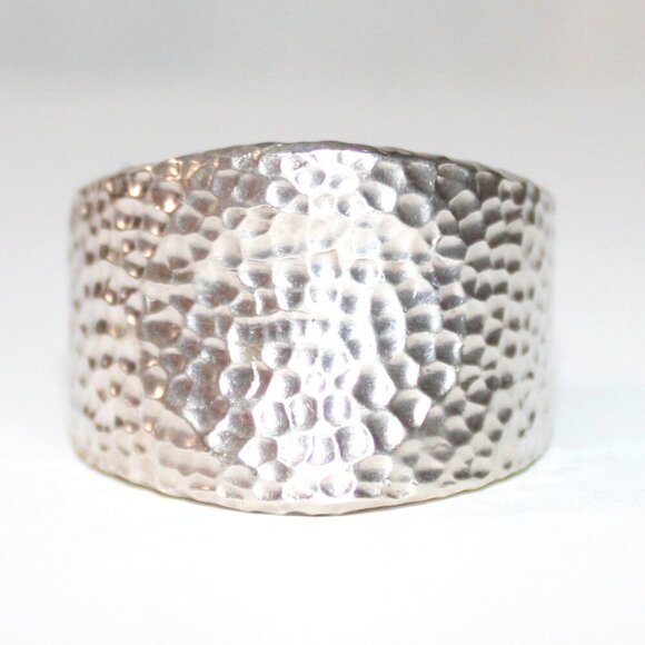 Sterling Silver Dimple Textured Ring 16 Grams - Picture 1 of 7